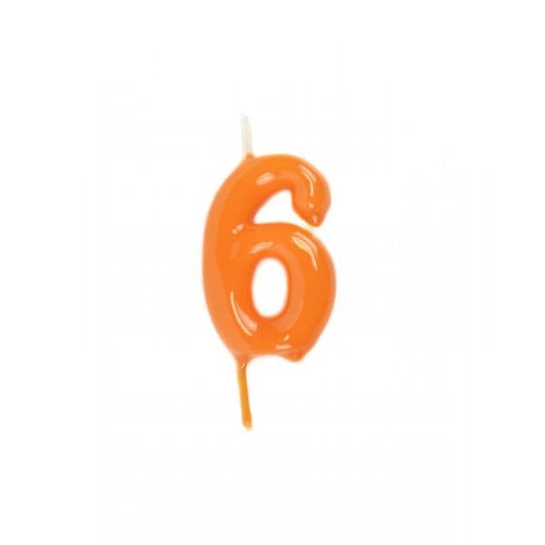 VelasMasRoses Vela de Aniversário nº 6 6cm Laranja - 290000254