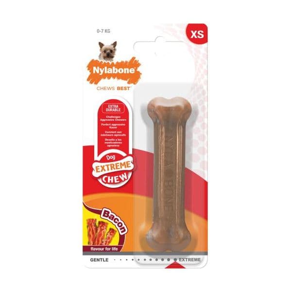 Nylabone Osso Mordedor Dura Chew, Sabor a Bacon M
