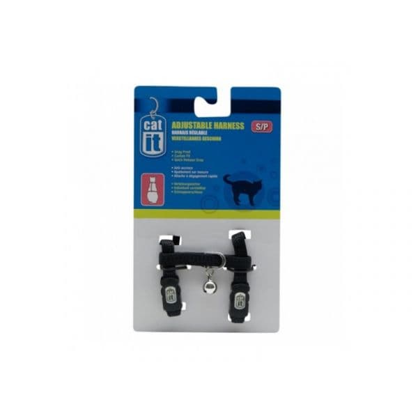 Catit Peitoral de Nylon Preto Pequeno