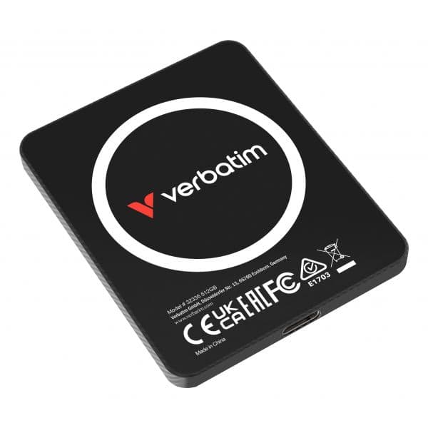 Disco Externo SSD Verbatim 512GB SnapBack Ultra Slim USB 3.2 Gen 2x2 Black