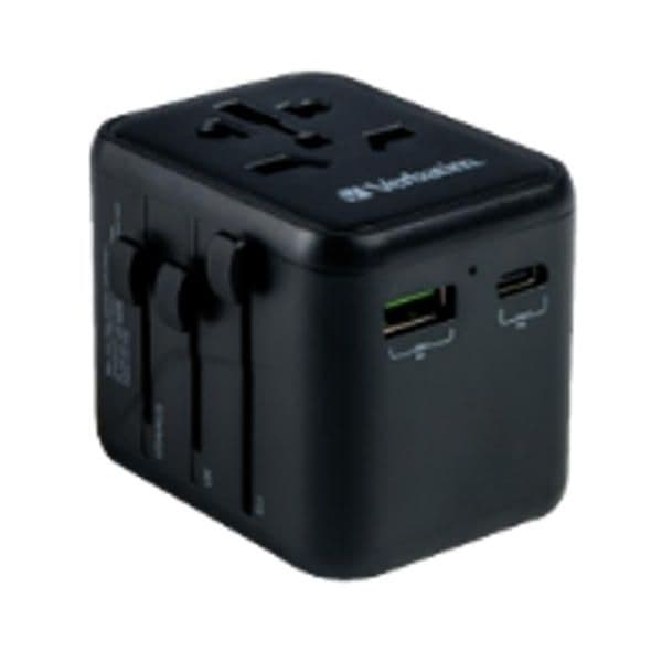 Verbatim UTA-02 Adaptador Universal de Viagem 20W 1xUSB-A 1xUSB-C Preto