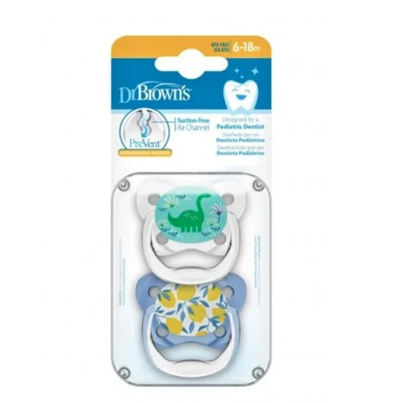 Dr Browns Prevent Chupeta Borboleta 6-18M Azul X2