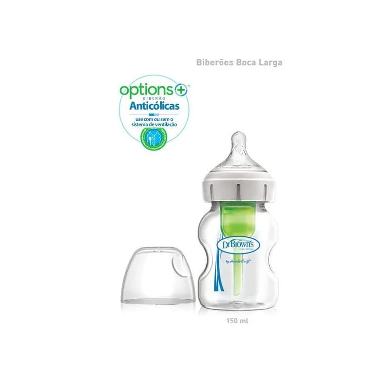 Dr Browns Options Biberao Largo de Vidro Tetina Silicone 150ml