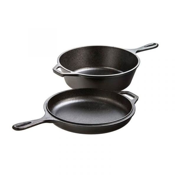 Lodge Conjunto de Frigideiras em Ferro Fundido Baja Y Alta 26 cm