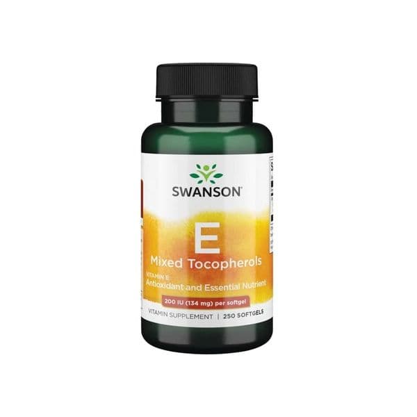 Swanson Vitamina E com Tocoferóis 200 UI 134mg 250 Cápsulas
