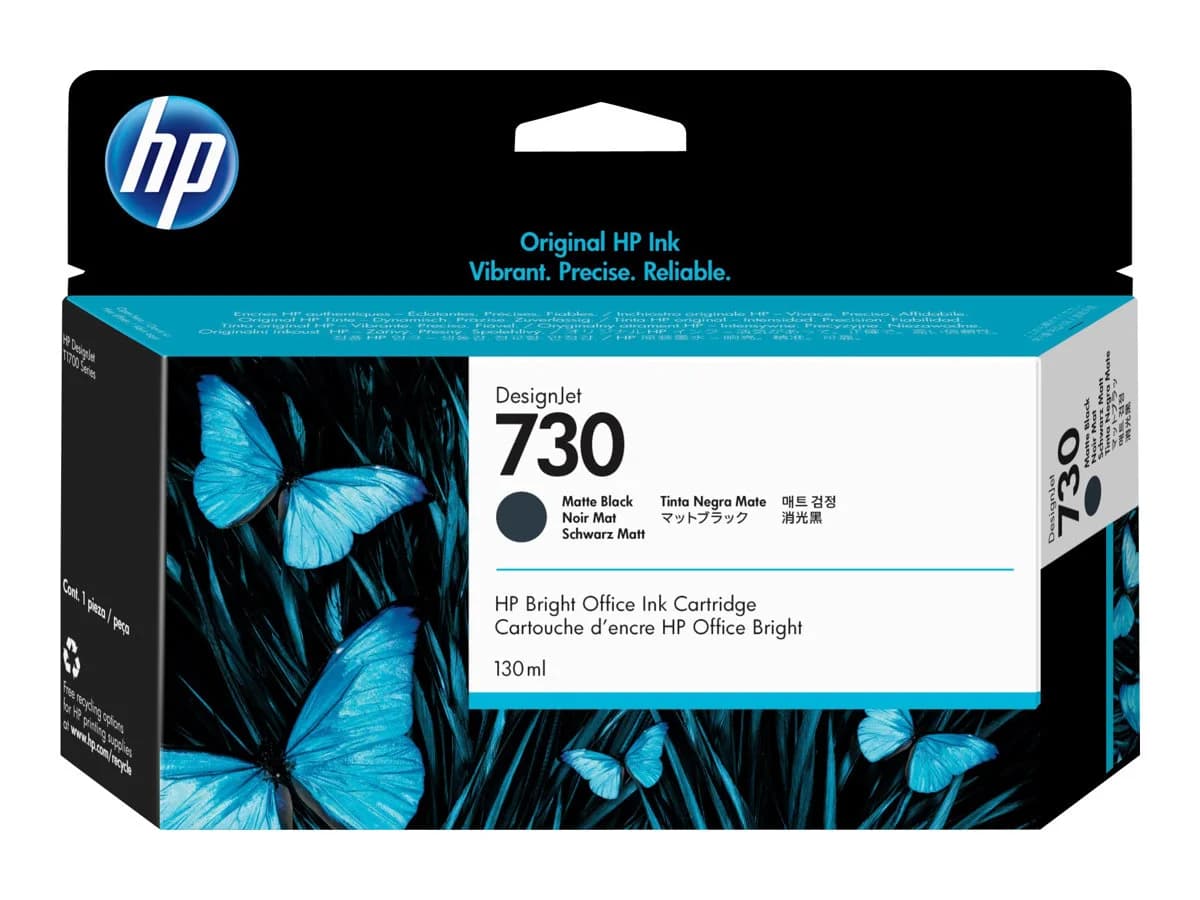 HP 730 Preto Mate Cartucho de Tinta Original – P2V65A