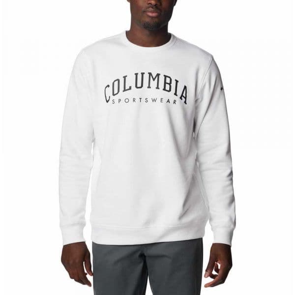 Columbia Logo Crew Sweatshirt Branco M Homem
