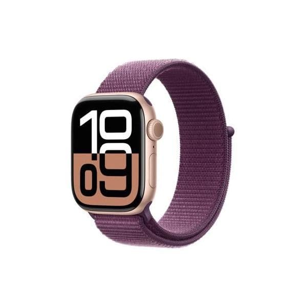 Apple Watch Series 10 GPS + Cellular 42mm Alumínio Rose Gold c/ Bracelete Loop Desportiva Plum