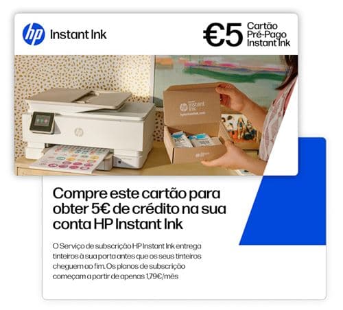 Cartão Pré Pago HP II Enroll Card - Instant Ink - 5€