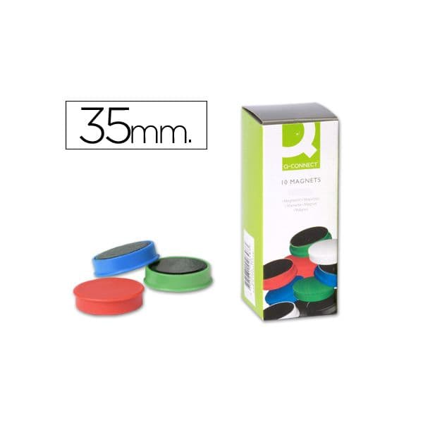 Q-Connect Ímanes Sinalizadores 3,5cm Cores Sortidas 10 Un. - KF-02649