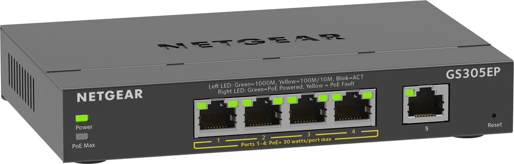 Netgear Switch GS305EP 5 Portas Ethernet - GS305EP-100PES