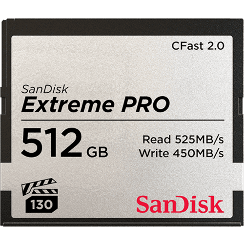 SanDisk 512GB CFast 2.0 Extreme PRO VPG130 - SDCFSP-512G-G46D