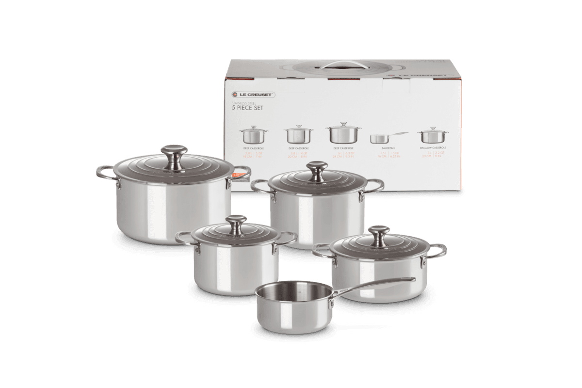 Le Creuset Trem de Cozinha Inox 3ply Plus Aço Inoxidável 5 Peças