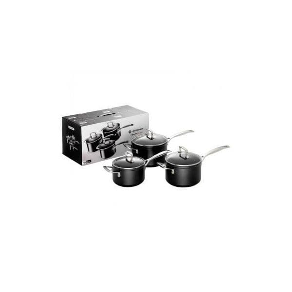 Le Creuset Trem de Cozinha de 3 Tachos Antiaderentes Black