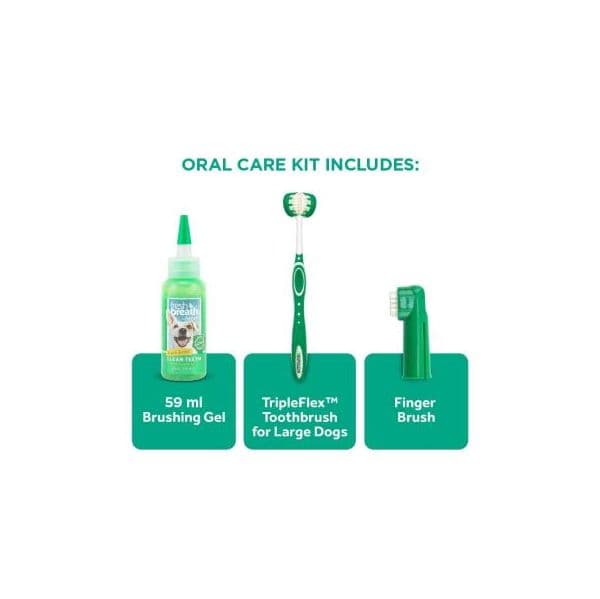 Tropiclean Fresh Breath Kit De Higiene Dental para Cães Pequenos e Médios 59ml