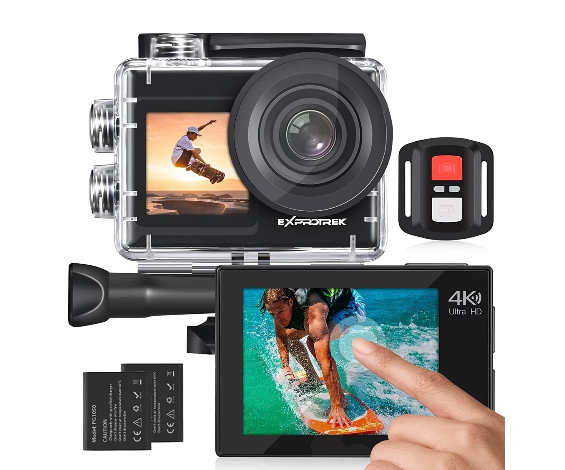 Action Cam Câmara Desportiva Touch Duplo Ecrã + Acessórios 4k 60fps
