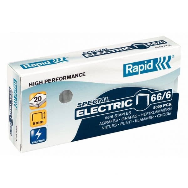 Rapid Caixa 5000 Agrafos Electric n 66/6 2/20Fls