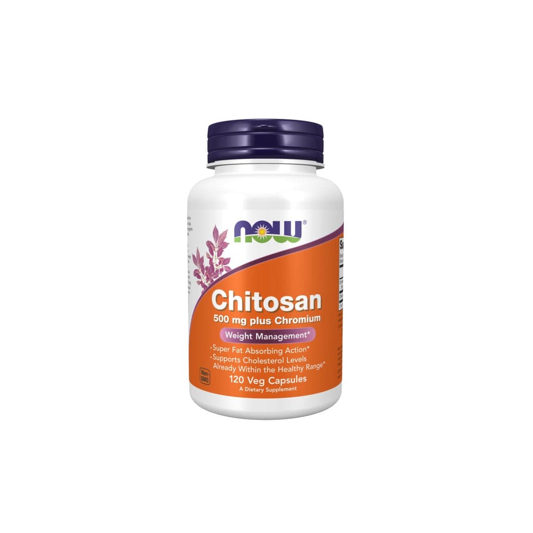 Now Chitosan 500mg Plus Chromium 120 Cápsulas