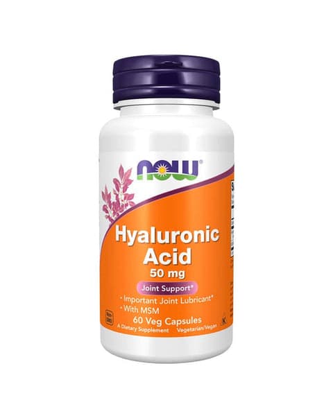 Now Hyaluronic Acid + MSM 450mg/50mg 60 Cápsulas
