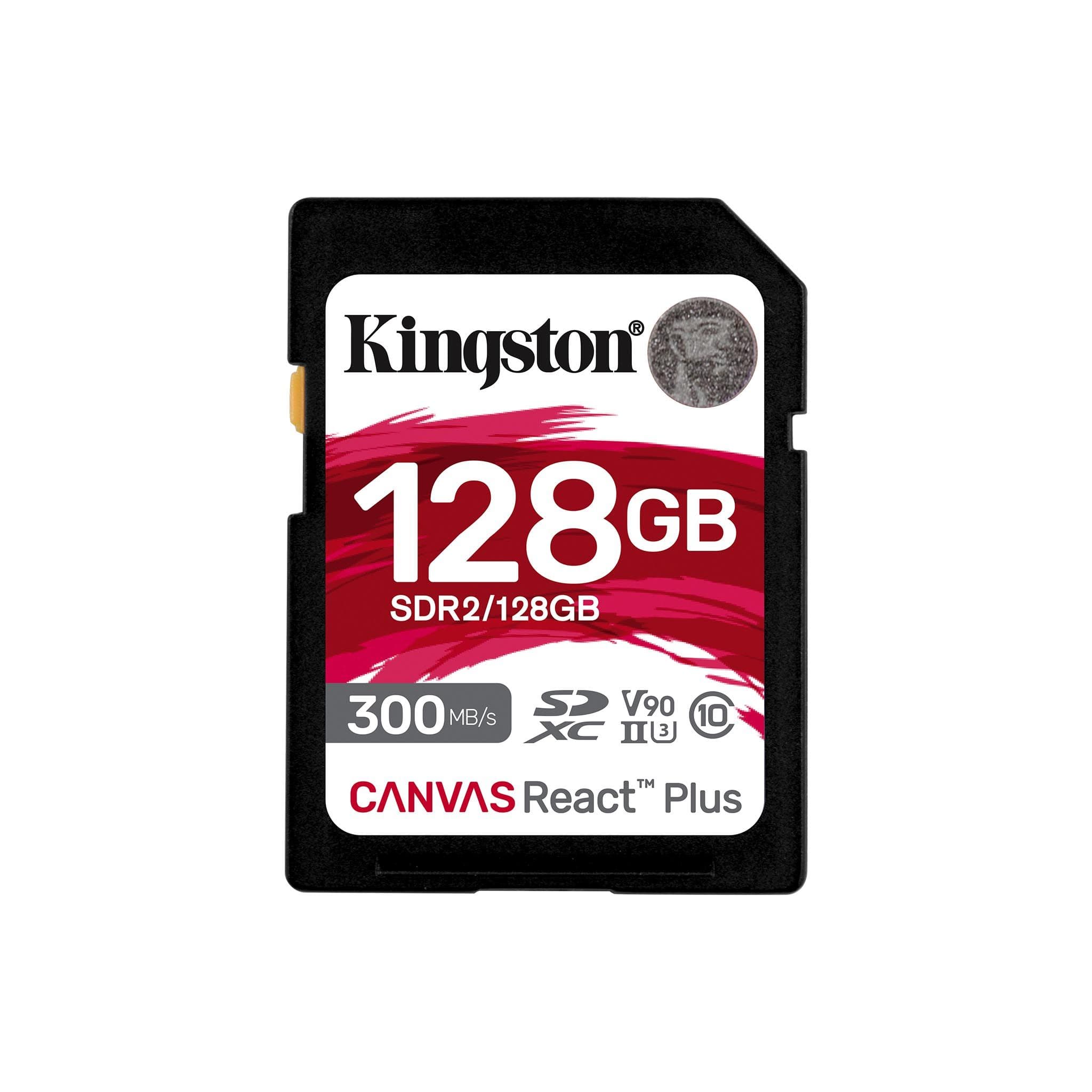 Kingston 128GB Canvas React Plus C10 UHS-II U3 V90 SDXC