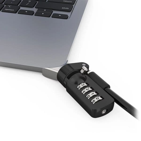 Compulocks MBALDG04CL Adaptador de Bloqueio para MacBook Air 13" M2-M4 com Cadeado de Combinação, Silver