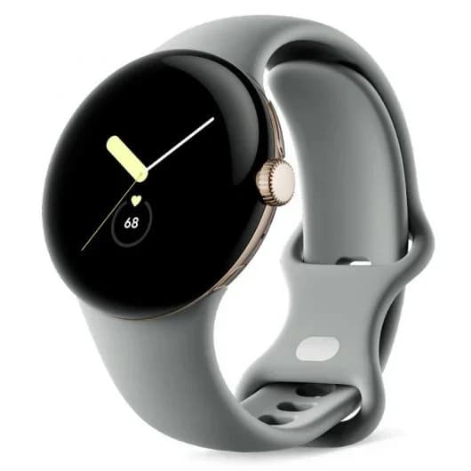 Google Pixel Watch Wi-Fi Dourado c/ Bracelete Cinzenta