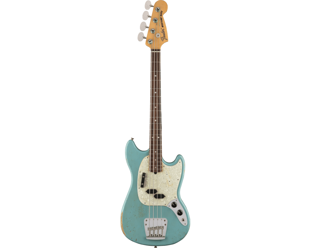 Fender Baixo Eléctrico Short Scale Mustang Jmj Road Worn Rw Daphne Blue