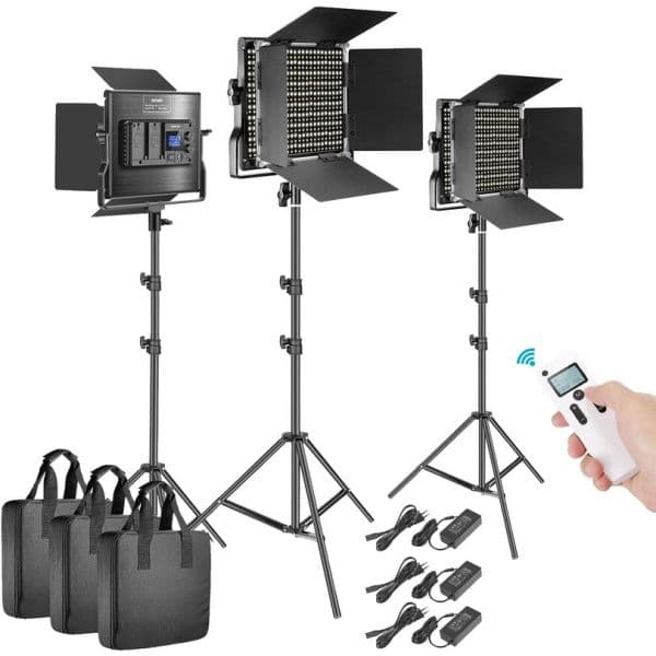 Neewer 3 X Iluminadores LED Cri 97+ 3200 a 5600k 660leds