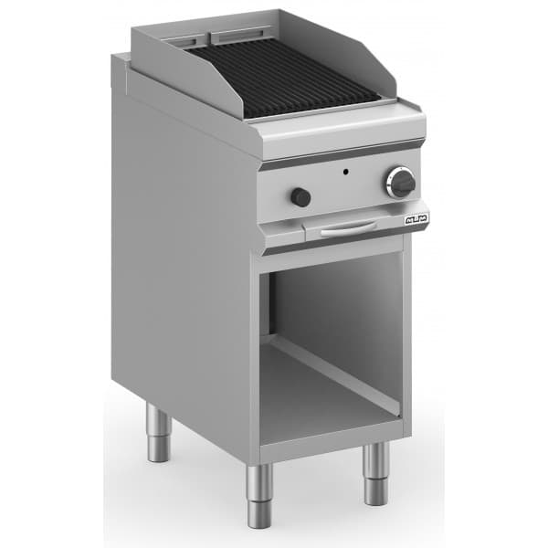 Barbecue a gás de pedra vulcânica de 40 cm com armário