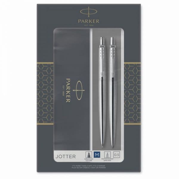 Parker Conjunto de Escrita Esferográfica & Lapiseira Jotter Stainless Steel Ct