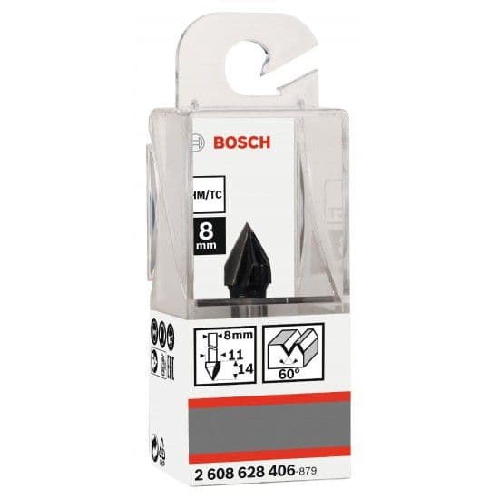 Fresa  Bit V-Groove, 60° x Ø 11, Shank 8 mm refª 2608628406 BOSCH
