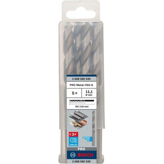 Broca PRO Metal HSS-G, 11,1 x 94 x 142 mm, 5 unid. refª 2608585530 BOSCH