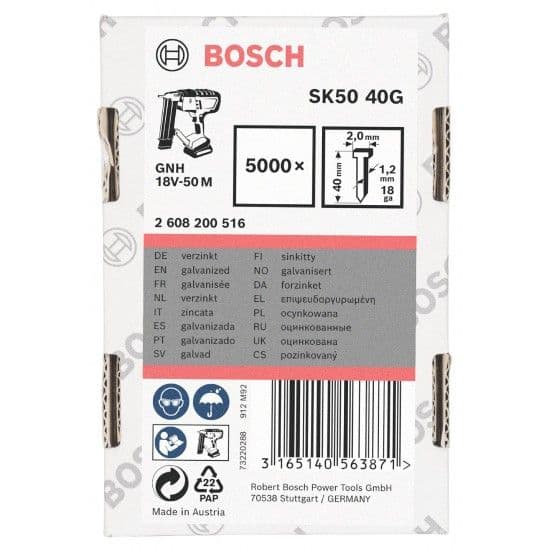 Prego sem cabeça, SK50 40G refª 2608200516 BOSCH