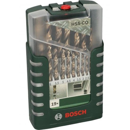 Conjunto de 19 brocas para metal HSS-Co, DIN 3381,0; 1,5; 2,0; 2,5; 3,0; 3,5; 4,0; 4,5; 5,0; 5,5; 6,0; 6,5; 7,0; 7,5; 8,0; 8,5; 9,0; 9,5; 10,0 mm refª 2609255133 BOSCH