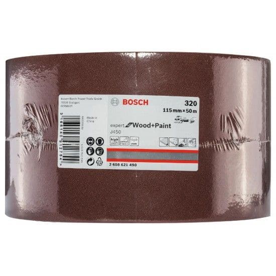 Lixa J450 Expert for Wood and Paint, 115 mm X 50 m, G320 refª 2608621490 BOSCH