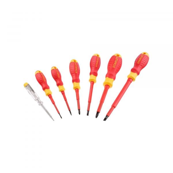 Stanley Jogo de Chaves de Fenda VDE 7 Peças PZ2 + SL4 + Testador
