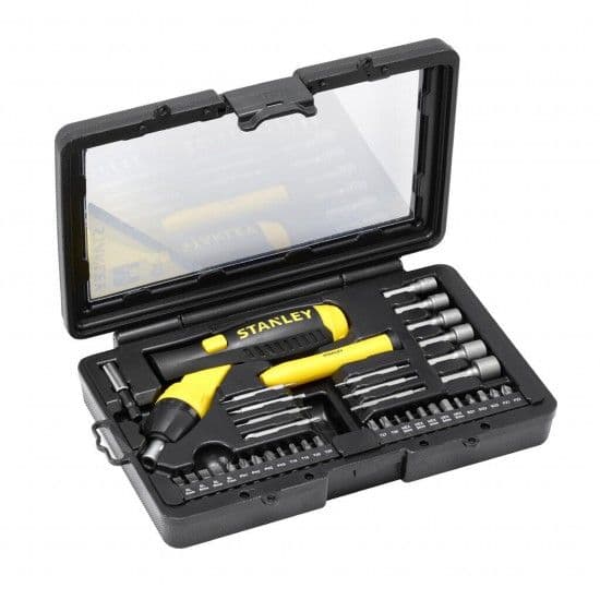 kit chave punho c/roquete 38 peças refª 0-63-038 STANLEY