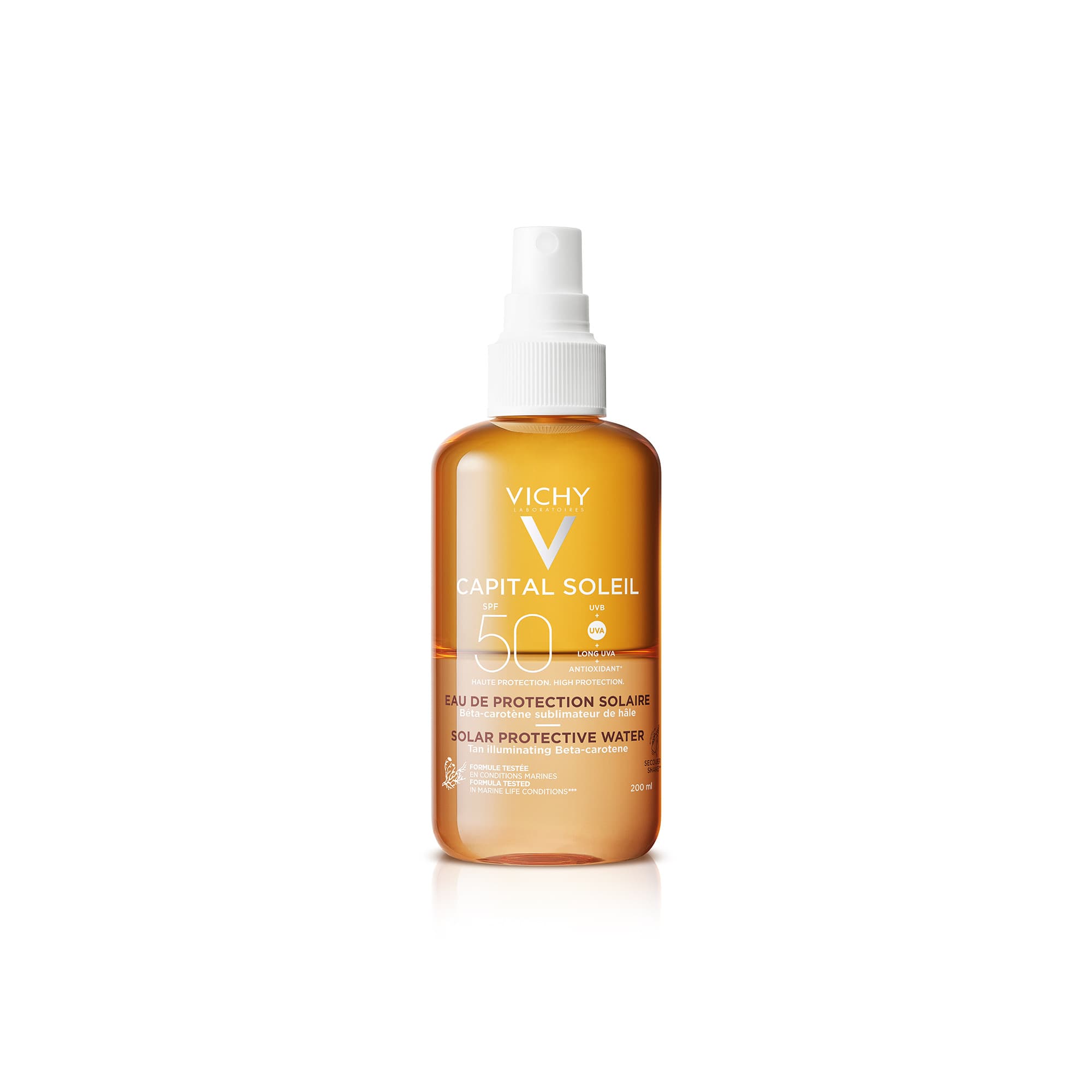 VICHY CAPITAL SOLEIL ÁGUA PROTETORA SOLAR SPF50 200ML | WOWFARMA