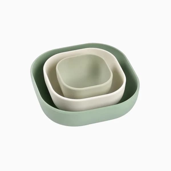 Béaba Conjunto de 3 Tigelas Silicone Verde Algodão