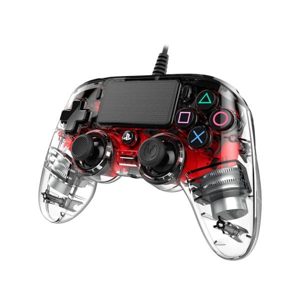 Nacon Wired Illuminated Compact Controller Transparent Red