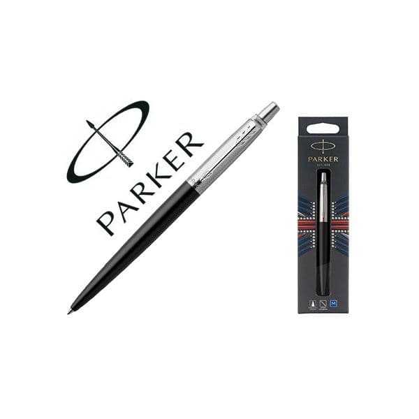 Parker Esferográfica Retrátil Jotter Ponta Média Corpo Preto Tinta Azul