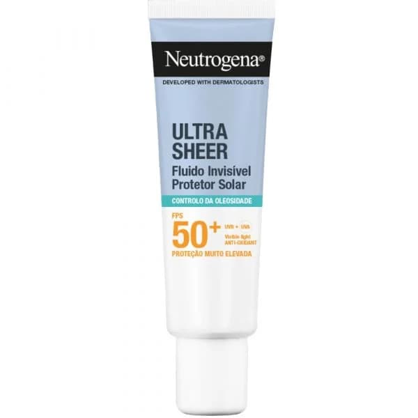 Protetor Solar Neutrogena Ultra Sheer Fluído Invisível Pele Oleosa SPF50+ 50ml