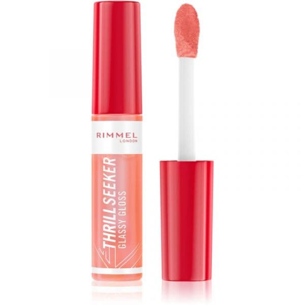 Rimmel Thrill Seeker Glassy Gloss Gloss para um Volume Extra Tom 250 Peachy Vibes 10ml