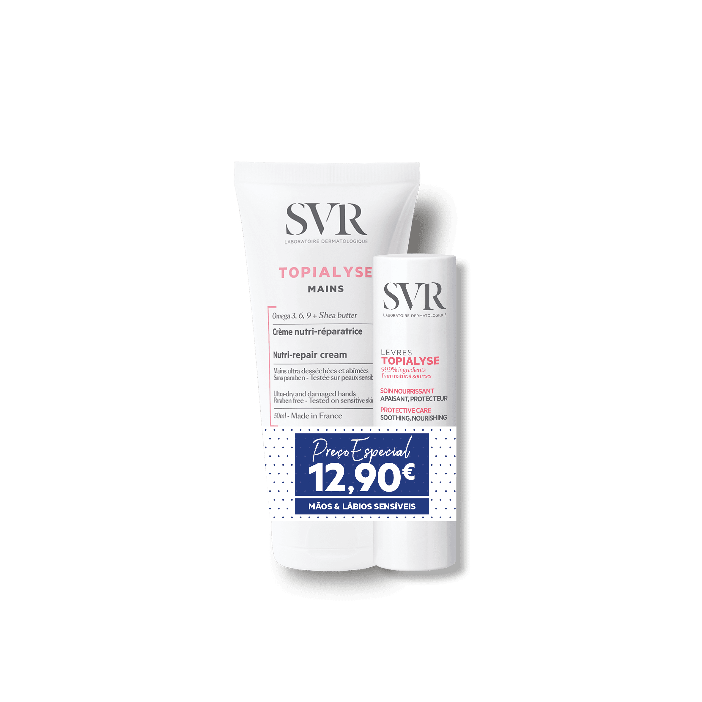SVR Topialyse Creme Maos 2un + Oferta Stick Labial 4g