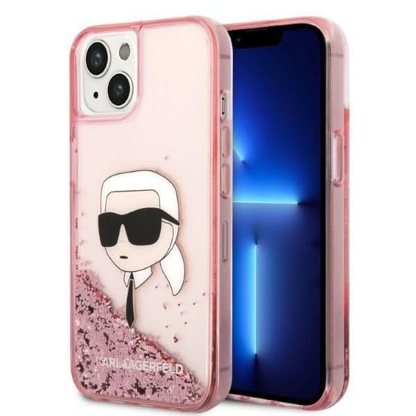 Karl Lagerfeld Capa Glitter para iPhone 14 Plus Pink