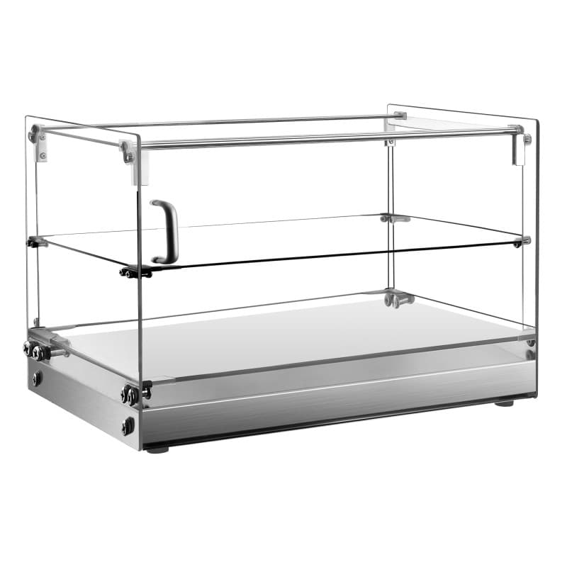 Vitrine Neutra de 2 prateleiras com base em inox – 50l – 555X361X368mm