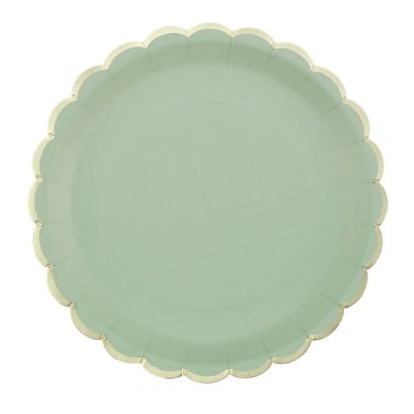 Tim E Puce Pratos 23cm com rebordo Dourado - Verde Oliva 8 un. - 550683107