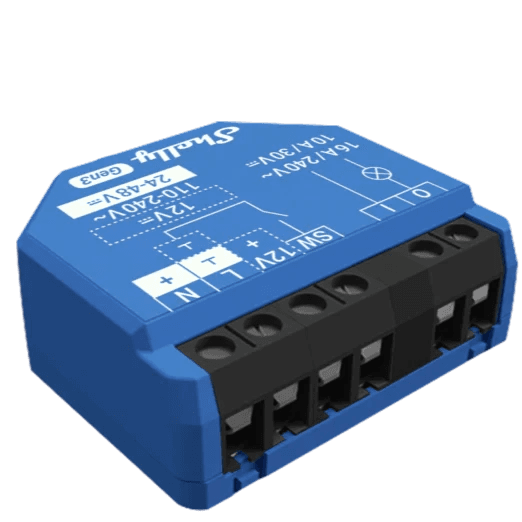 Shelly 1 Gen3 Módulo Inteligente Wi-Fi Relé com Contacto Seco