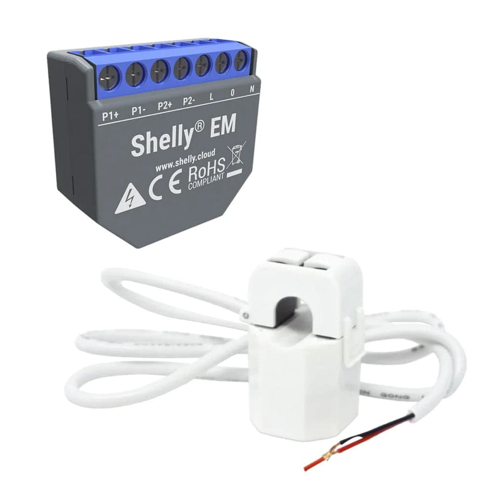Módulo Shelly Medidor Duplo Automação Wifi EM + Núcleo 50A - EM+50A
