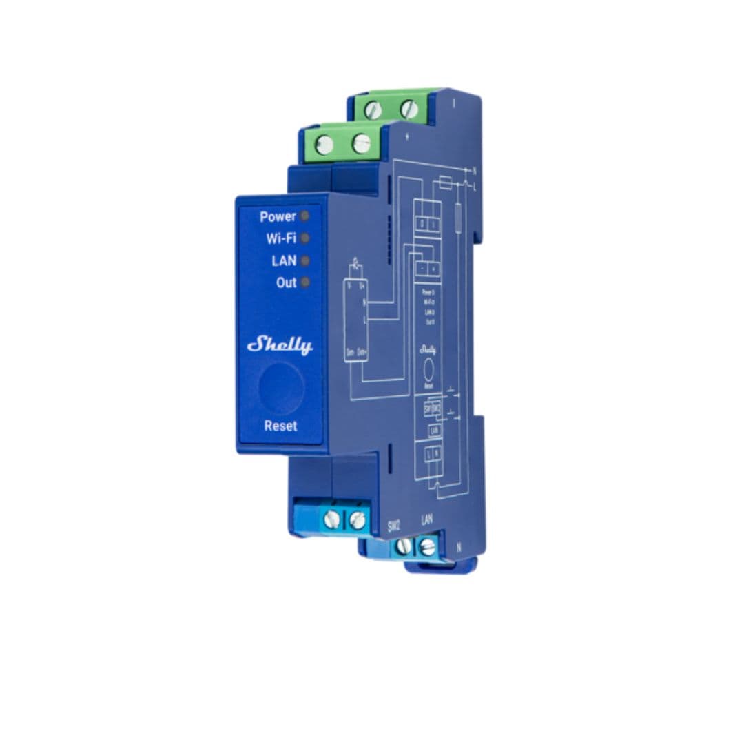 Shelly Módulo Controlador Dimmer Pro 0/1-10V PM WiFi/Bluetooth/LAN com Medição de Consumo DIN-R
